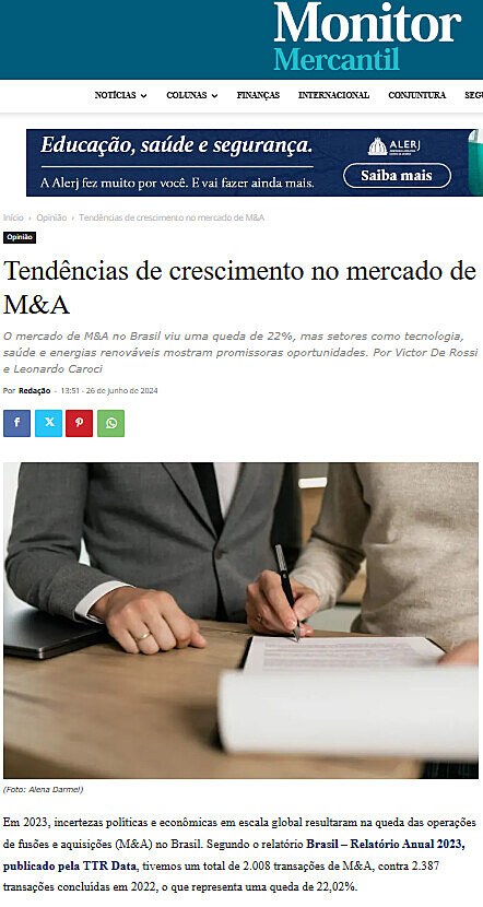 Tendncias de crescimento no mercado de M&A